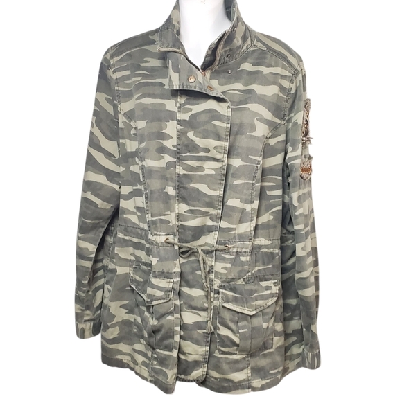 Torrid Women's Green Camo Utility Jacket Military Style Size 1X - Picture 1 of 15